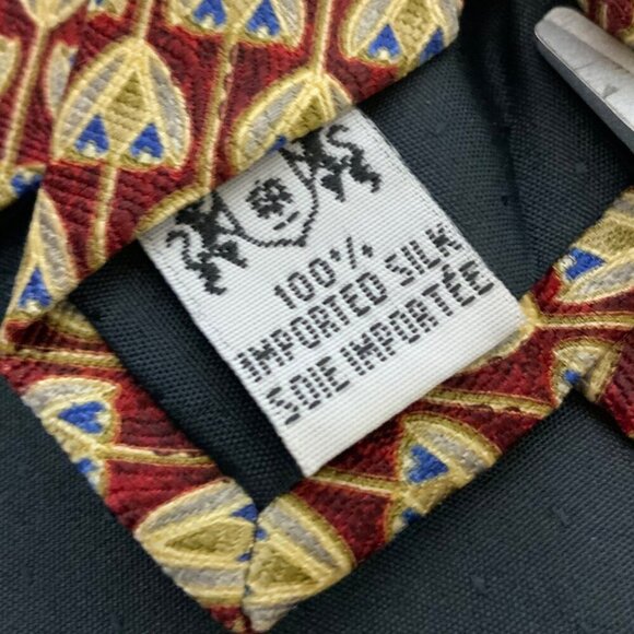 The Metropolitan Museum Of Art MOMA Silk Necktie Red Gold Blue Abstract Pattern - Picture 4 of 5